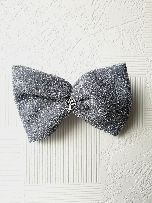 Barrette noeud mini &quot; Sublime bleu&quot;