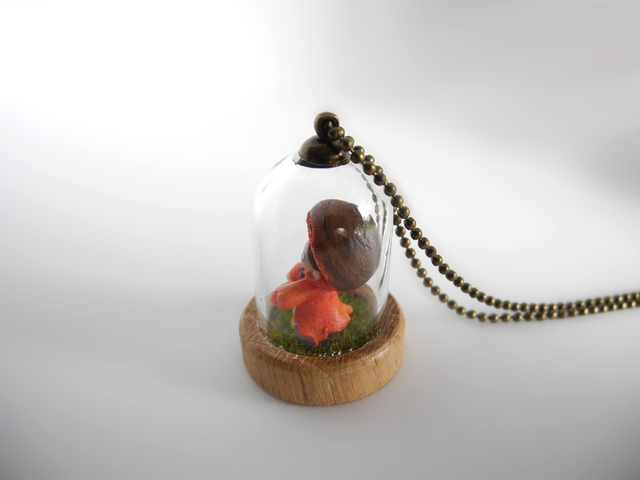 Scarletina Bolete – miniature pendant for mushroom lovers
