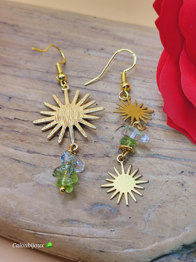 Boucles d'oreilles soleil et lune