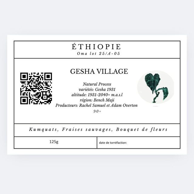 125g de café Ethiopie Gesha Village Natural
