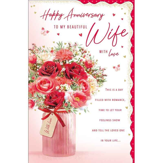 Anniversary Wife Large Card Quality and Stunning Design 