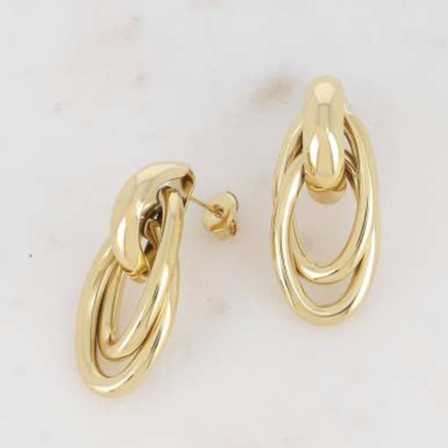 B.O à puce avec 2 anneaux ovales entrelacés