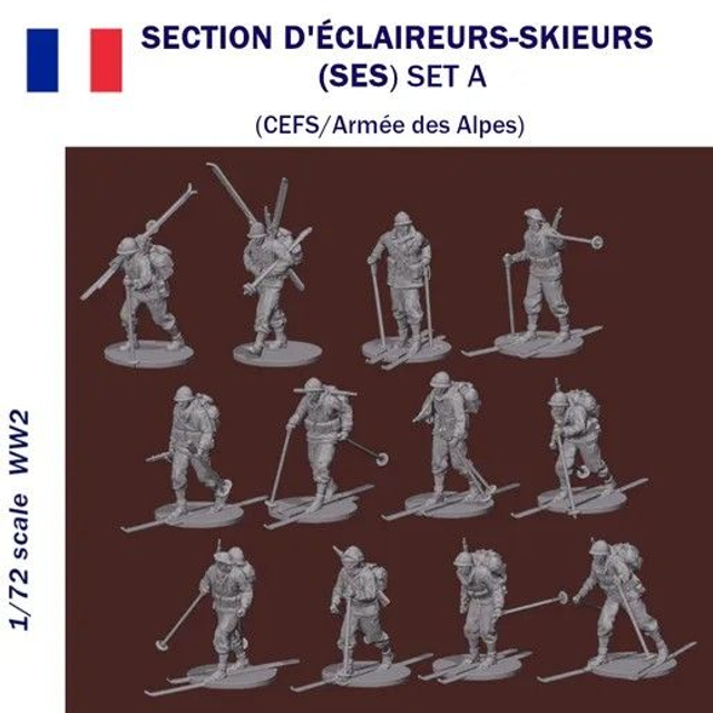 Rezpla - 1/72 Section D'éclairuers-Skieurs (SES) Set A (CEFS)