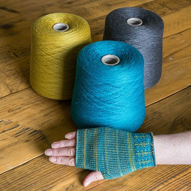 Merino wool fingerless gloves. Striped merino mitts. Texting Gloves. Teal, mustard and grey striped mitts.