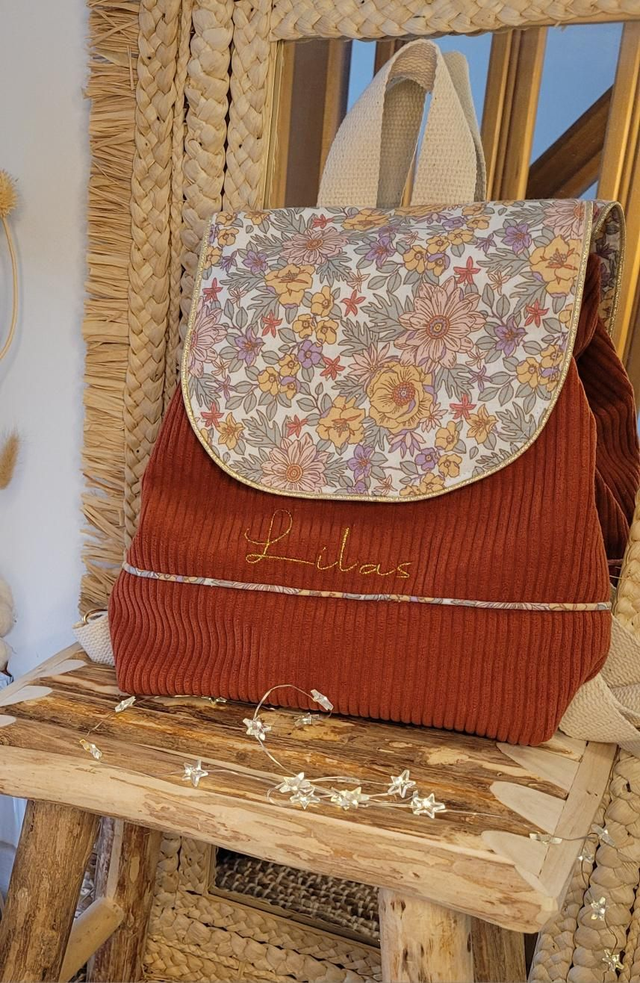 Sac à dos terracota fleurs Lolita🌸