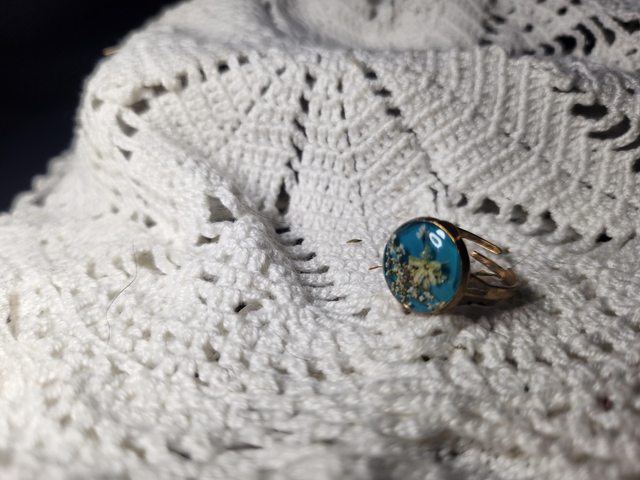 Bague fleurs séchées 