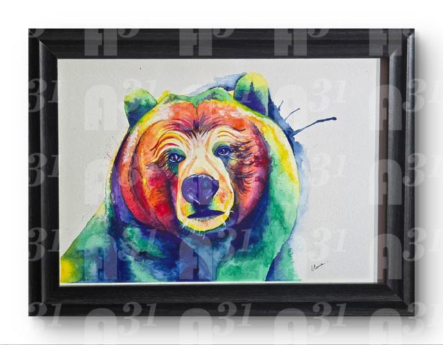 544. Original. Bear painting 