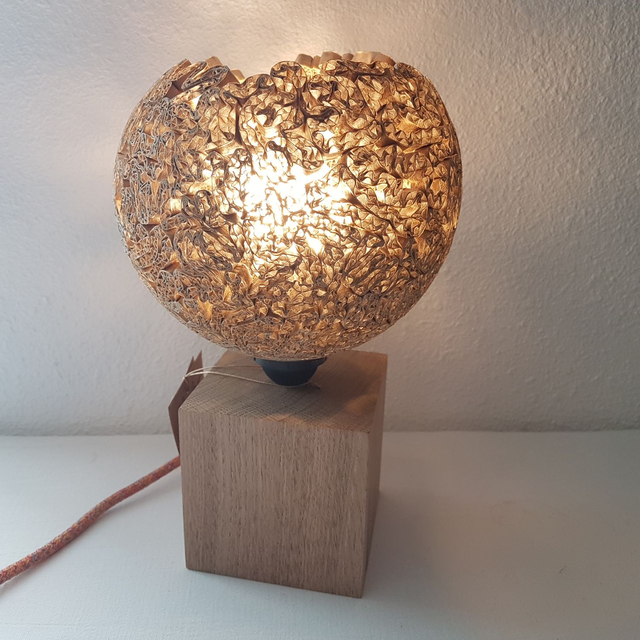 Lampe cube Léonie -Chêne-