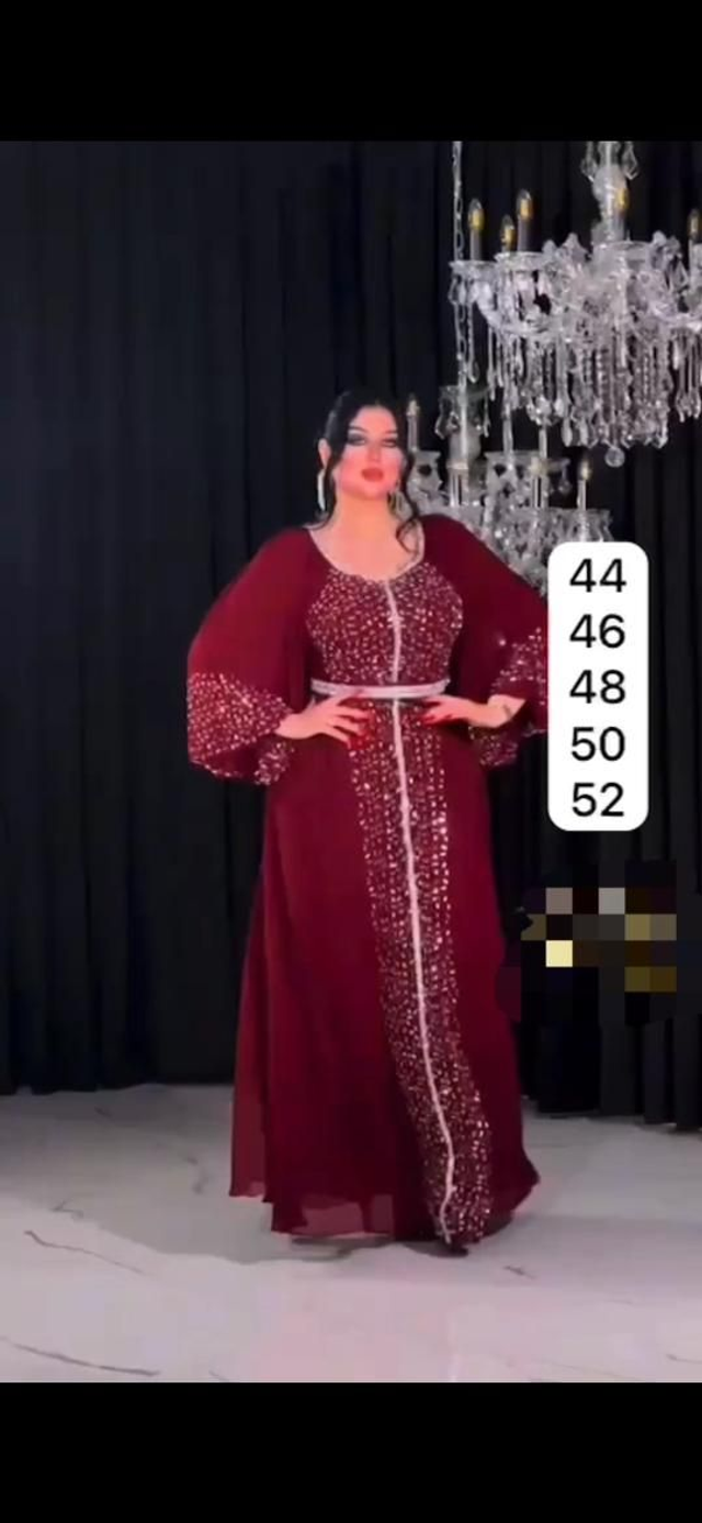 Robe de Soirée Rouge Bordeaux Eid Collection / Réf : RMSRJ06
