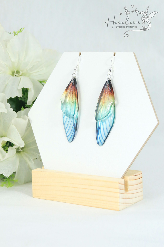 Sunset fairy wing earrings