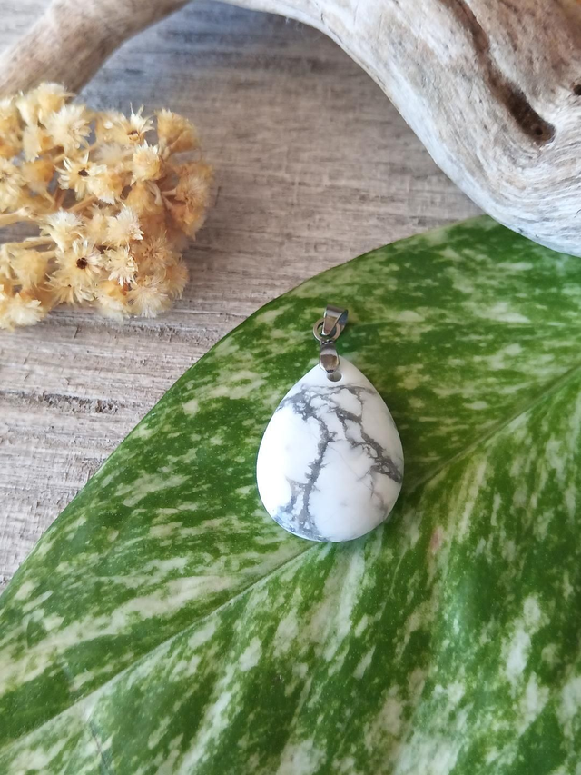 Pendentif Howlite Naturelle 