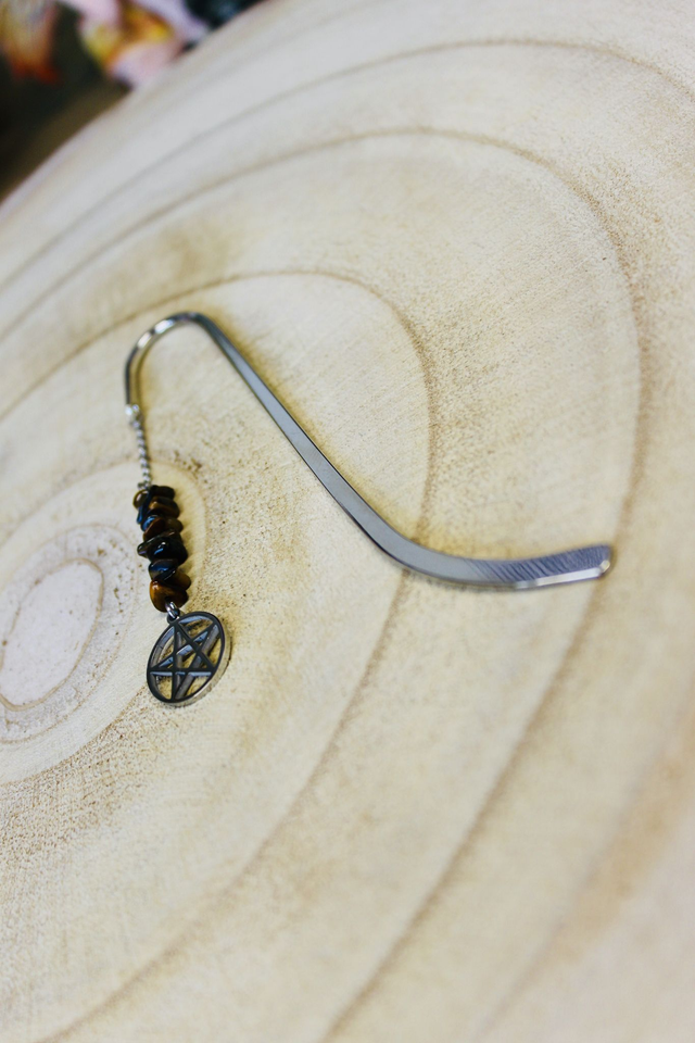 Marque page personnalisable pentacle argenté