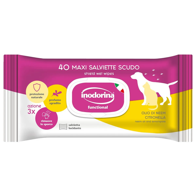 INODORINA SALVIETTE SCUDO ALLA CITRONELLA PZ.40