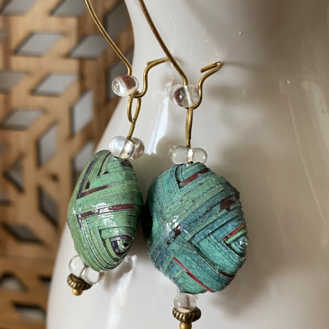 Boucles d’oreilles Vert d’eau