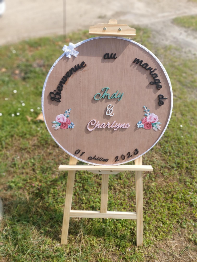 Pancarte bienvenue au mariage de ... 50 cm