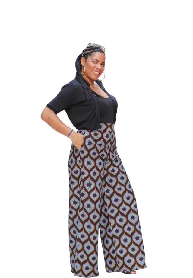 Pantalon palazzo en wax "Congrès"