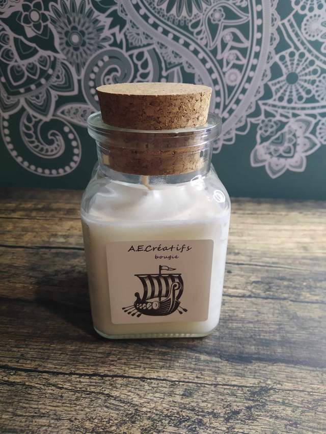 Bougie Viking Cuir et Bois