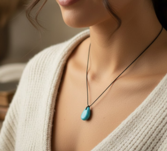 Colgante de Rodado de Turquesa