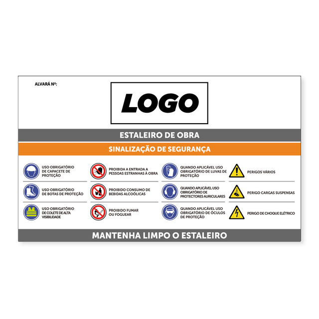 Placa Estaleiro de Obra