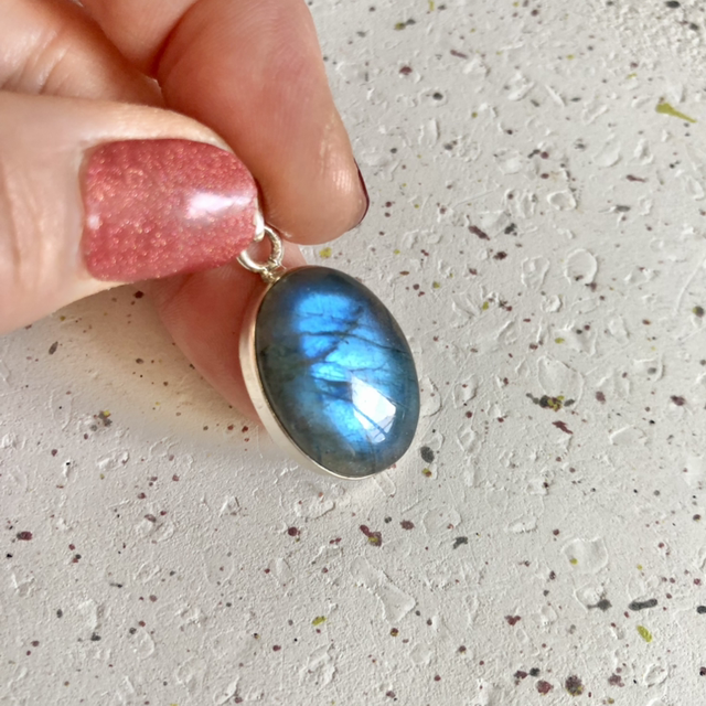 Pendentif Labradorite AAA n* 8 argent 925