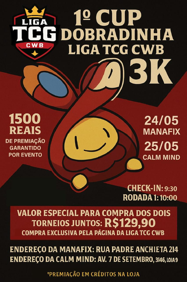 Ingresso League Cup Dobradinha Liga TCG CWB 3k