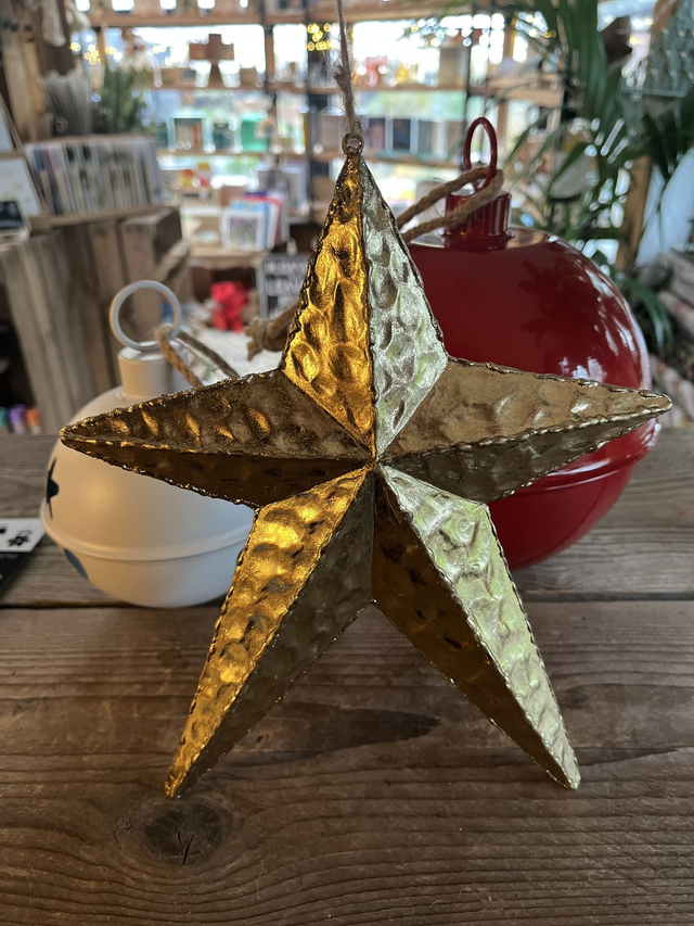 Large Gold Christmas Star Hanging Decoration