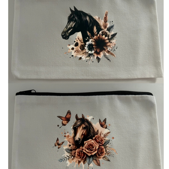 Coffret à personnaliser porte-clés et trousse avec DTF chevaux