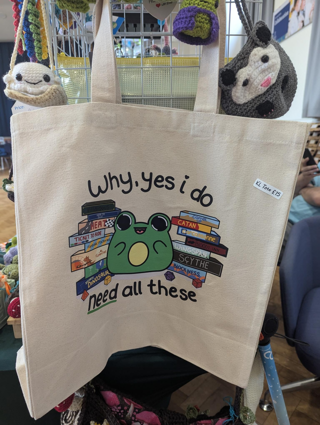 Extra large board games tote bag