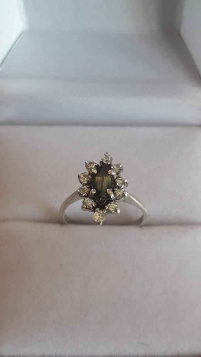 Bague Saphir, zirconium, argent 925