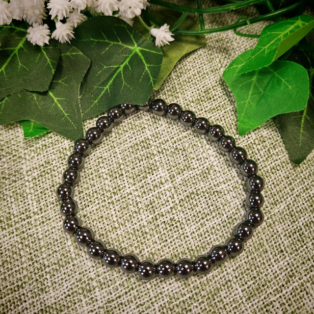 Bracelet 6mm hématite 