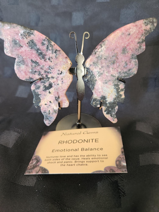 RHODONITE BUTTERFLY ORNAMENT