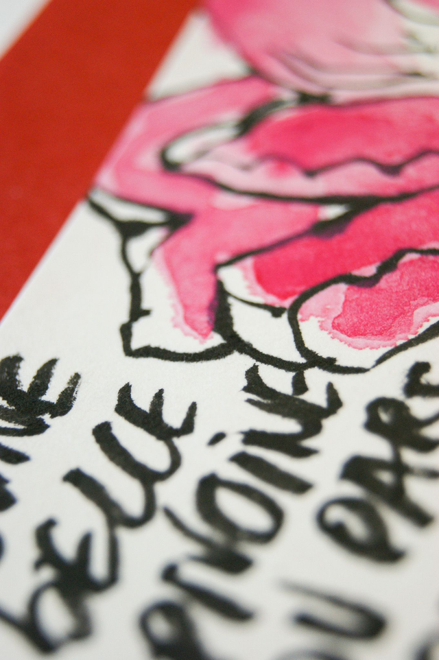 Etegami pivoine