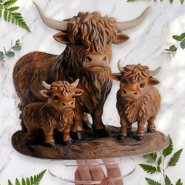 Highland Cow Family Decoration