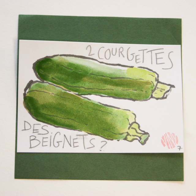 Etegami courgettes