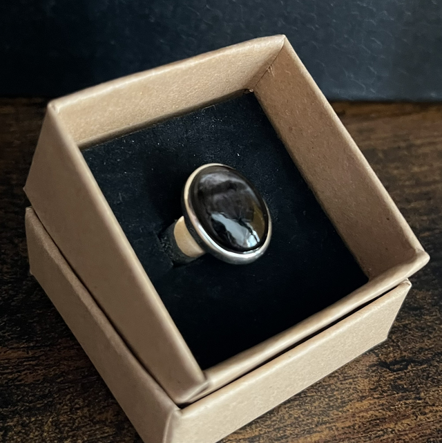 Bague en argent et Hypersthène - Taille 54