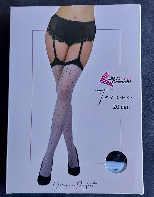 Bas blancs à pois noirs "Tarini"