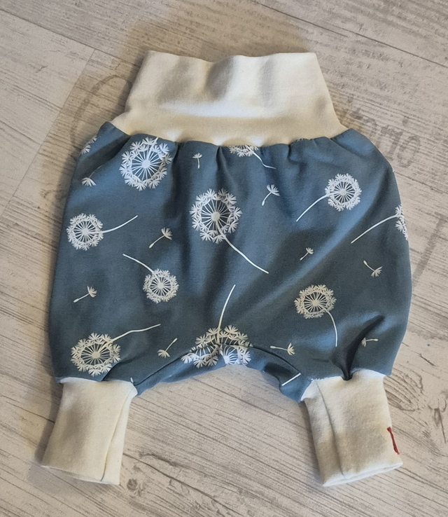 Baby-Pumphose, Mitwachshose Pusteblumen petrol, #50-62