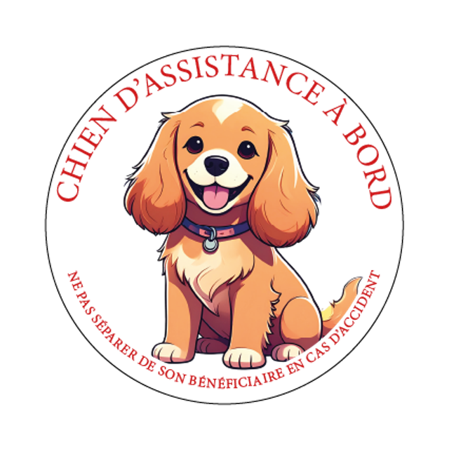Stickers chien d'assistance Cocker