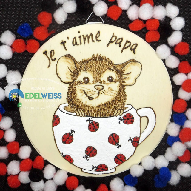 Souris tasse coccinelles … je t'aime papa