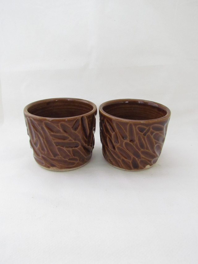 Duo de petits pots texturés