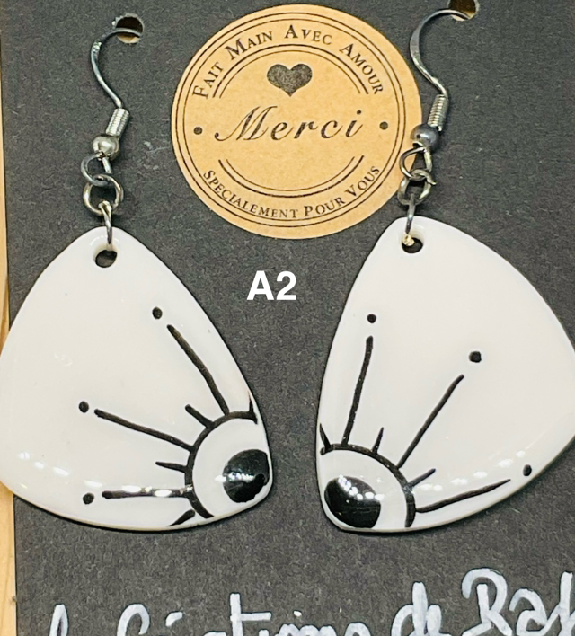 Boucles d’oreilles pendantes en pâte polymère,résine UV dorées ou argentées en acier inoxydable 