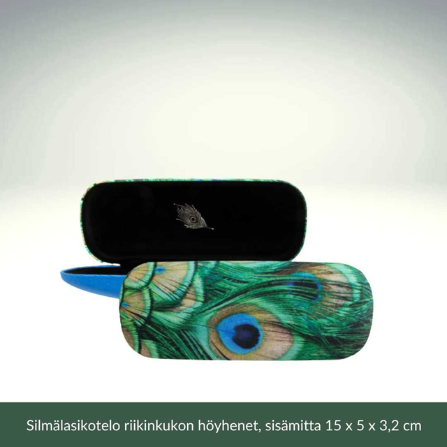 Silmälasikotelo – riikinkukon sulat -kuviointi