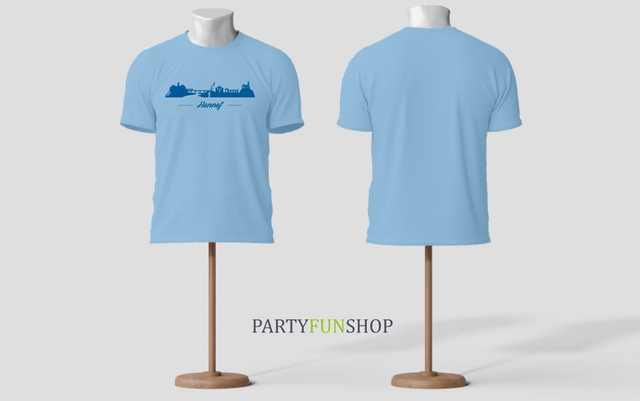 T-Shirt - 5202 Hennef Stadtsilhouette - swimming pool / blue