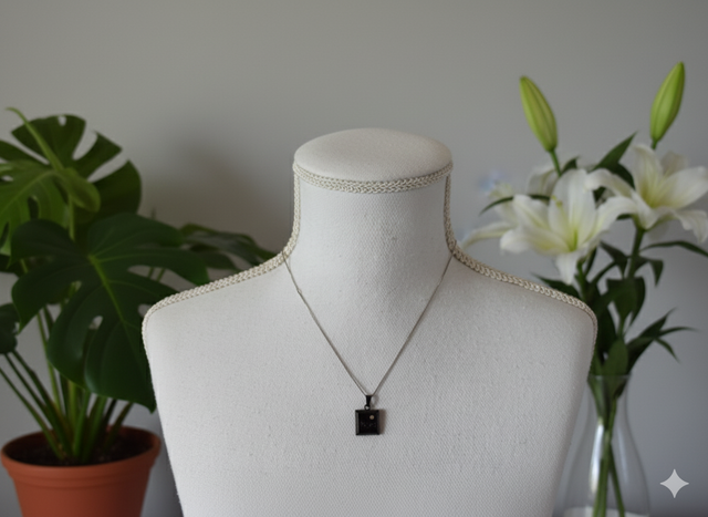 Collier pendentif carré 