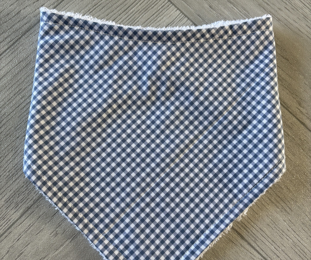 Baby Blue Gingham Bamboo Dribble Bib