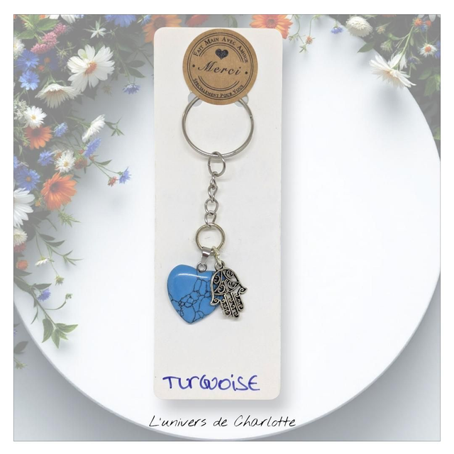 Porte-clés &quot;Turquoise&quot; hamza PC-010