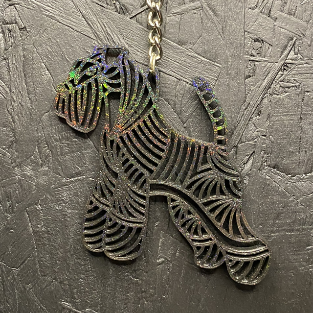 3D - Keychain Schnauzer Black