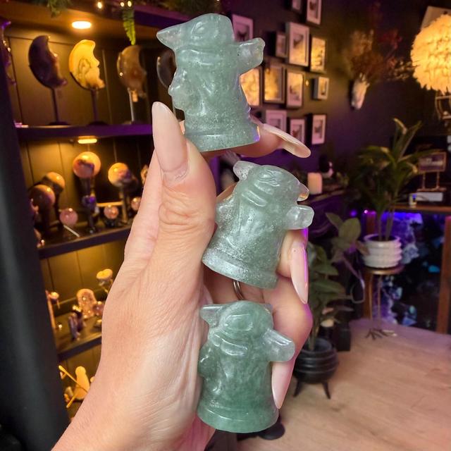 Aventurine Yoda Carving