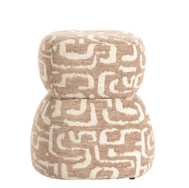 LEYLA terra+beige - Pouf Ø40x46 cm 