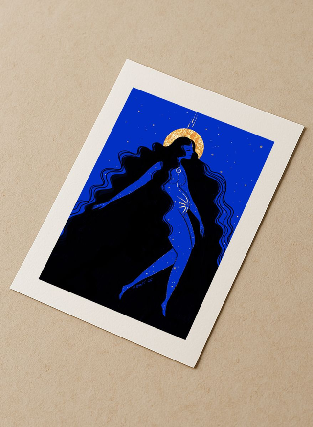 Celle qui porte la Lumière - Tirage d'art rehaussé de doré